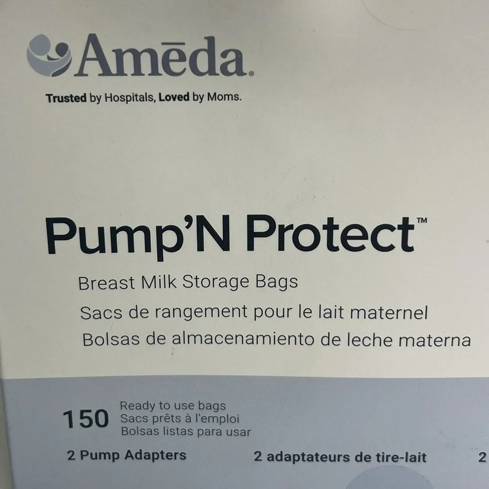 Ameda Pump N Protect Breast Milk Storage Bags And Adapters 6oz Or 180ml 150 Bags - Picture 3 of 12